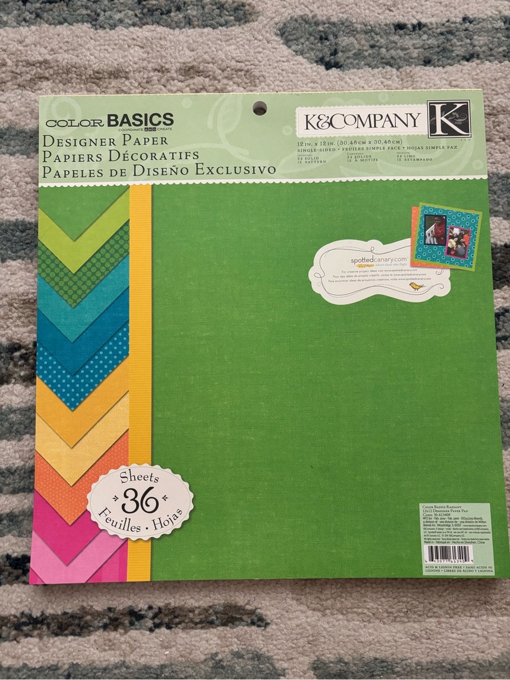 K & Company Color Basics Green Designer Paper Pack